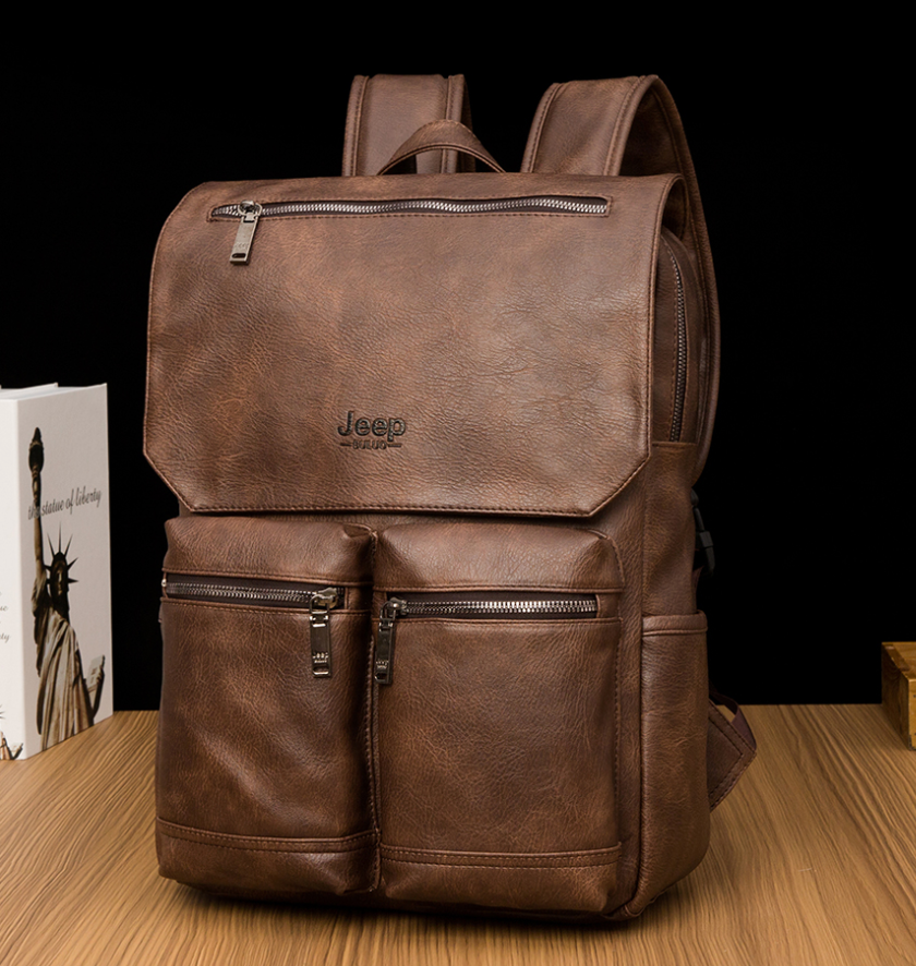 Mochila em Couro Samicce® S049 - Versão JeepBuluo