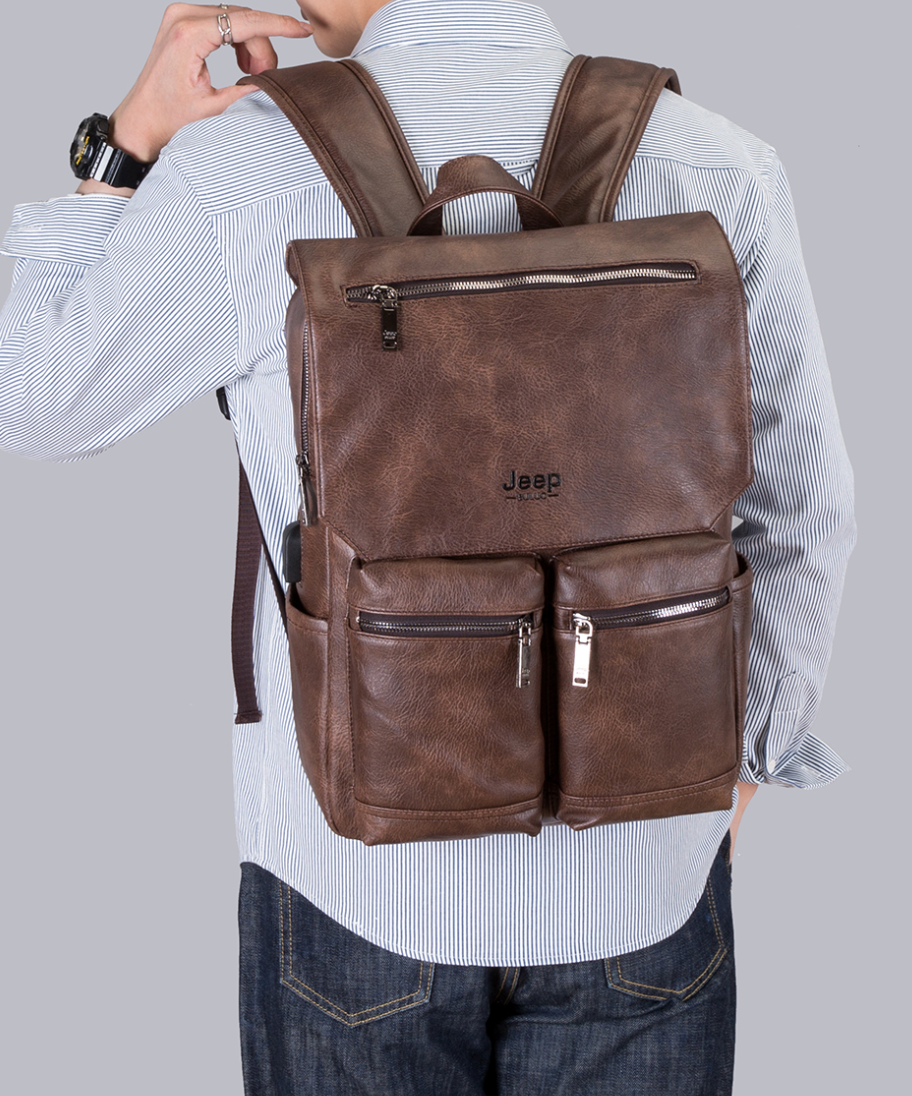 Mochila em Couro Samicce® S049 - Versão JeepBuluo