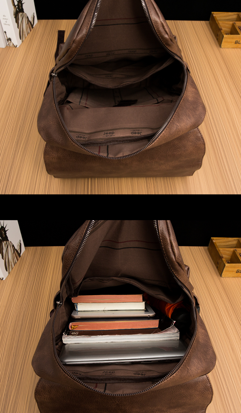 Mochila em Couro Samicce® S049 - Versão JeepBuluo