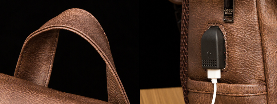 Mochila em Couro Samicce® S049 - Versão JeepBuluo