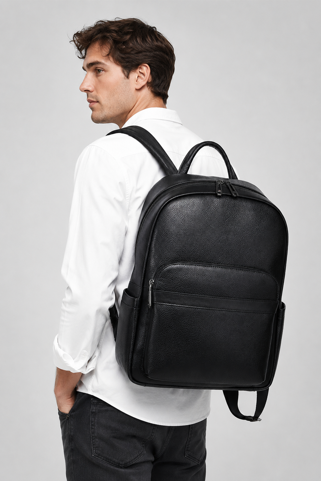 Mochila em couro legítimo Soft®