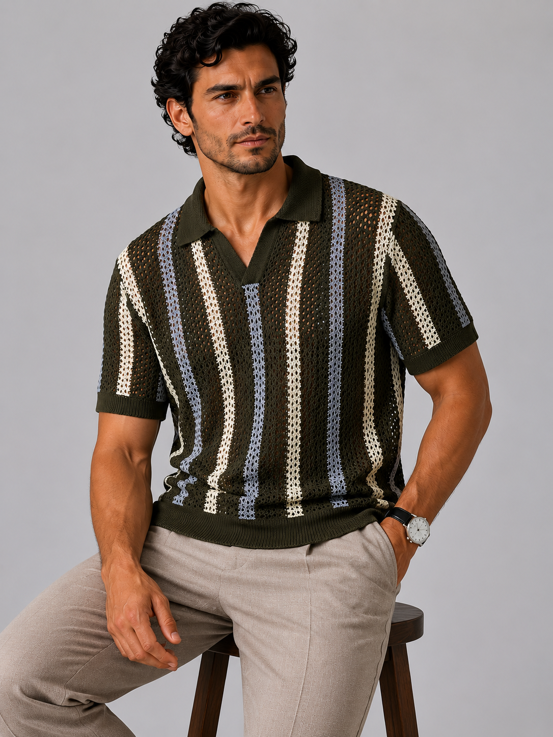 Camisa Crochê Samicce® S0954