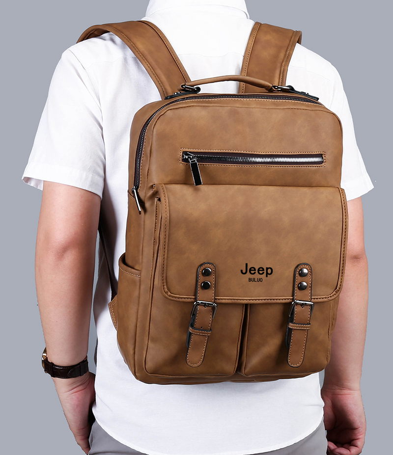 Mochila em Couro Samicce® S051 - Versão JeepBuluo