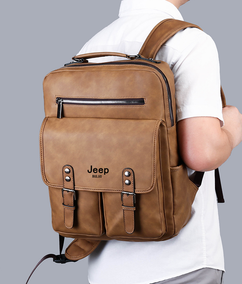 Mochila em Couro Samicce® S051 - Versão JeepBuluo