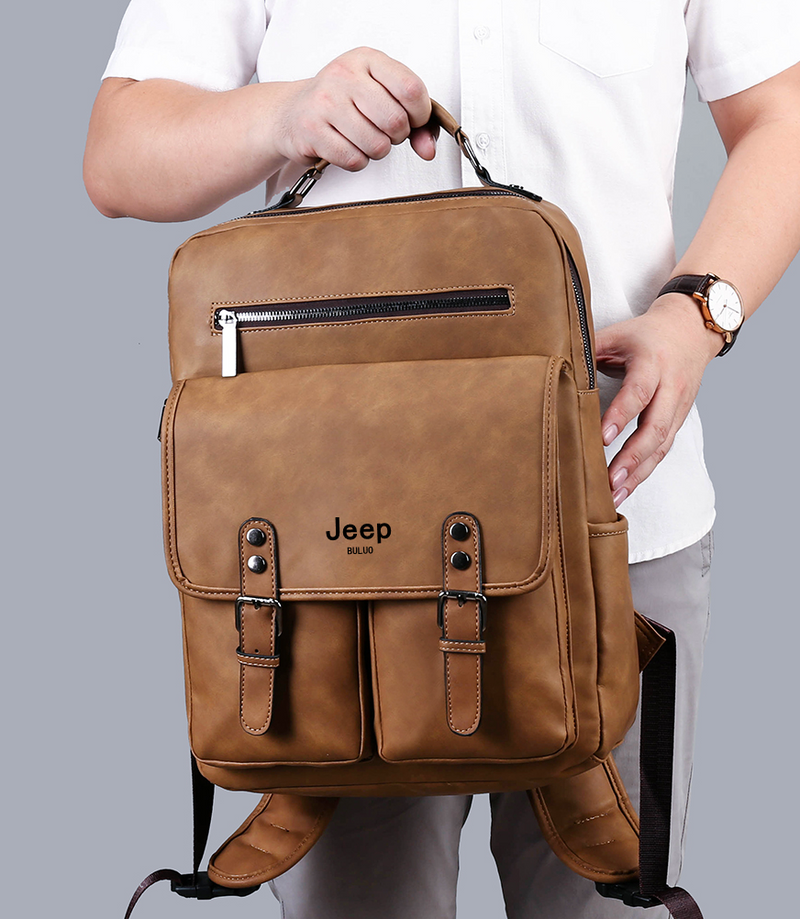 Mochila em Couro Samicce® S051 - Versão JeepBuluo